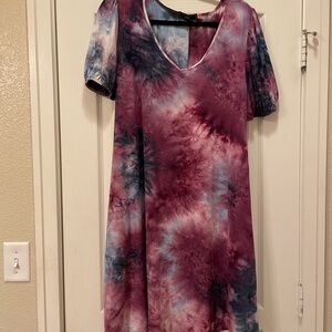 Tie-Dye V-Neck Dress